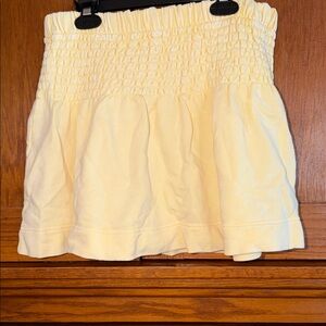 Butter Yellow terry cloth smocked aerie skirt NWT